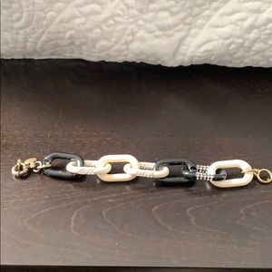 Black and white metal bracelet